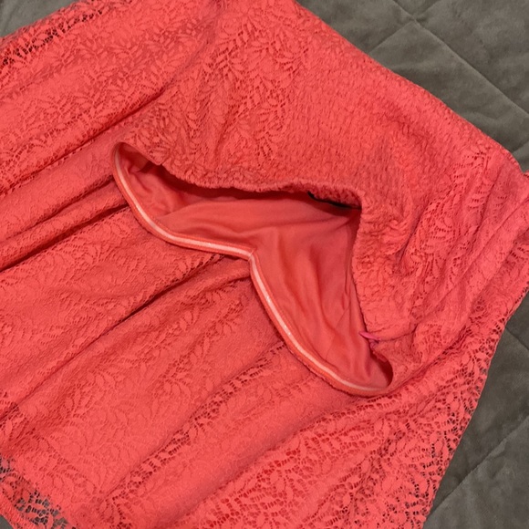 Pink/Coral Mini Lace Dress - Picture 4 of 5